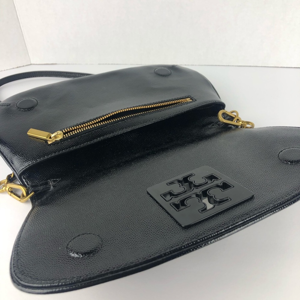 Tory Burch black patent leather clutch/crossbody - Picture 7 of 16